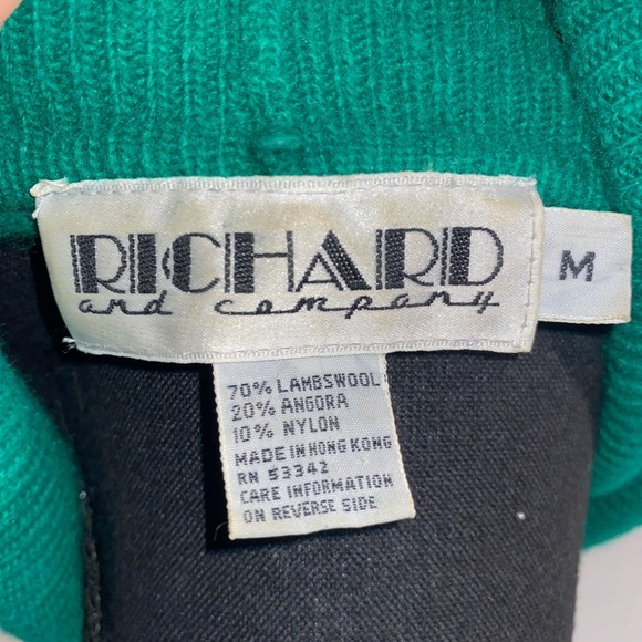 VINTAGE Richard and Company Sweater Womens M Wool Angora Turtleneck Geometric - Picture 10 of 10
